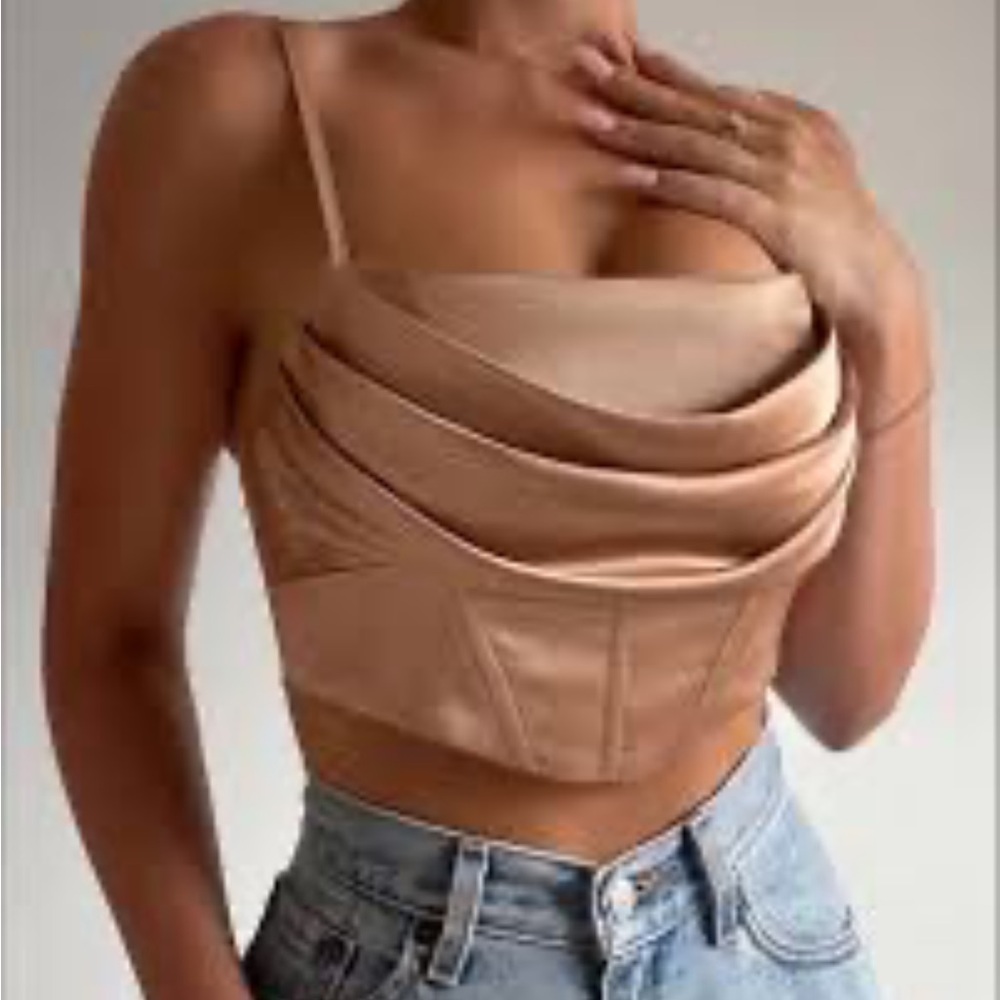 Amazon Bronze Crop Corset Top